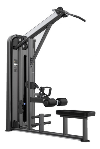 Aparato Dual Polea Alta Y Remo Peso Integrado Gimnasio Gym Estructura Negro Tapizado Negro