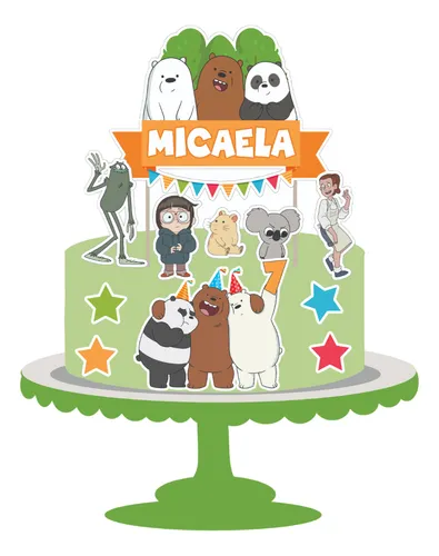 Cake Topper Adorno Torta Osos Escandalosos Personalizado