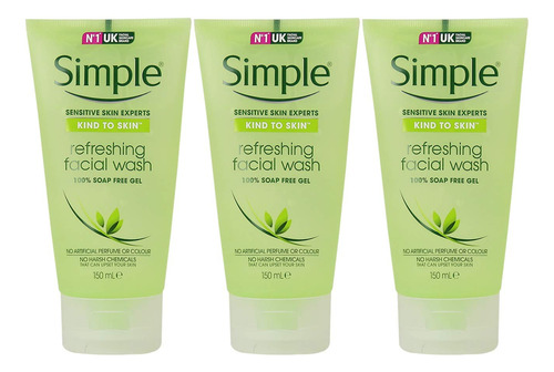 Gel De Lavagem Facial Simple Kind To Skin Refrescante 150ml