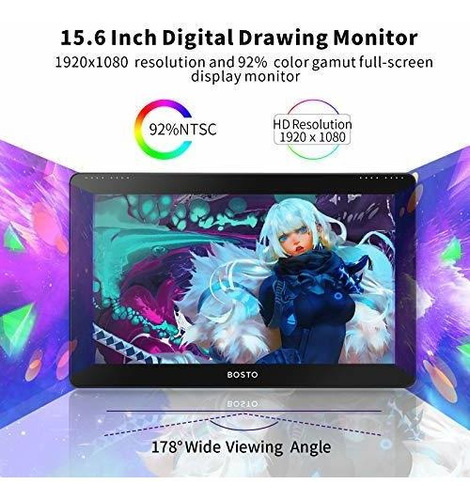 Tableta Dibujo 16hdt Pantalla 15.6 Monitor Grafico Soporte