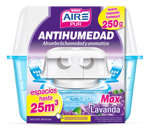 Antihumedad Aire Pur Max 25m3 Fragancia Lavanda Humedad 250g
