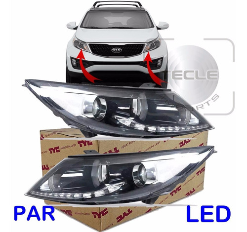 Par Farol Sportage 2011 2012 2013 2014 2015 Led Elétrico Tyc