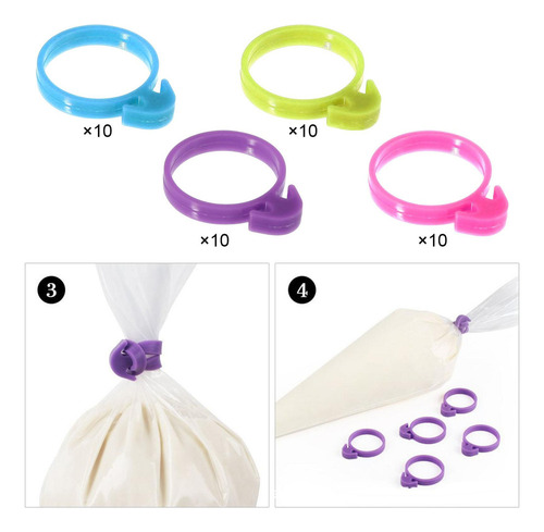 40 Lazos For Bolsas De Glaseado, Anillos De Sellado,