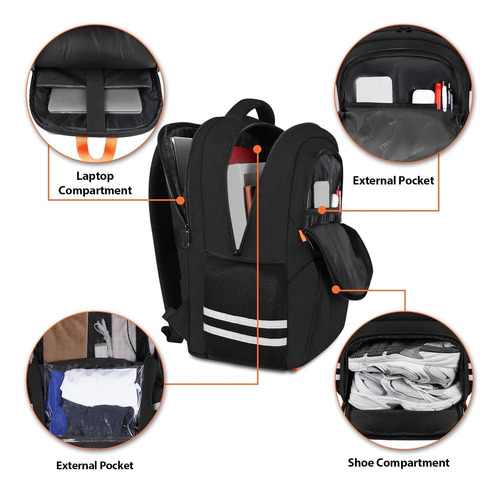 Mochila De Gimnasio Ytonet Para Hombre Y Mujer Con Compartim