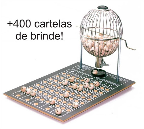 Globo De Bingo Nº3 C/ Bolinhas + 400 Cartelas Frete Grátis