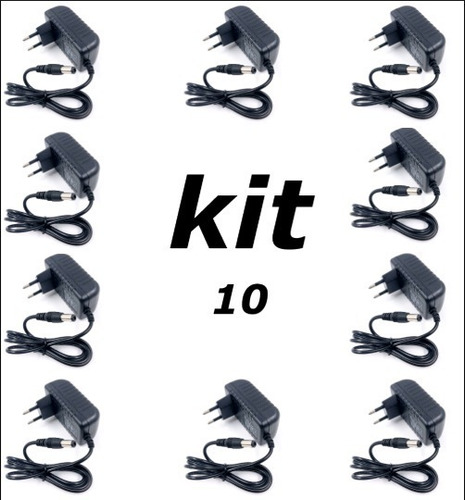 Kit10 Fonte 12v 2a  Bivolt Para Cftv Ou Receptor De Tv 