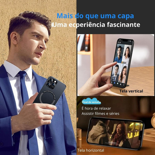Capa Case Magsafe Luxo Suporte Embutido P/ iPhone 14 Pro Max