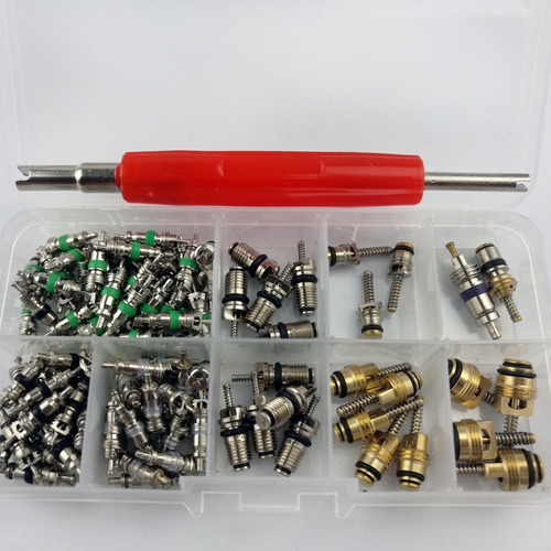 135pcs Ac Válvula De Núcleos Aire Acondicionado Kit Básic