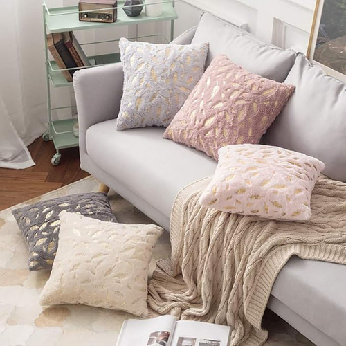 Funda De Almohada Cuadrada Decorativa De 2 Piezas 45 X 45 Cm Blanco