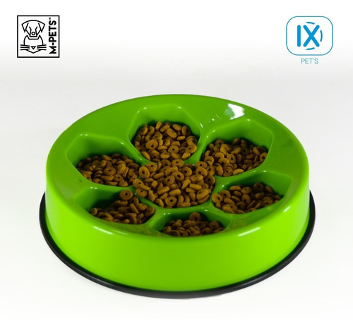 Comedero Para Perros M-pets Come Lento - Cavity - 1200ml Color Verde Lima