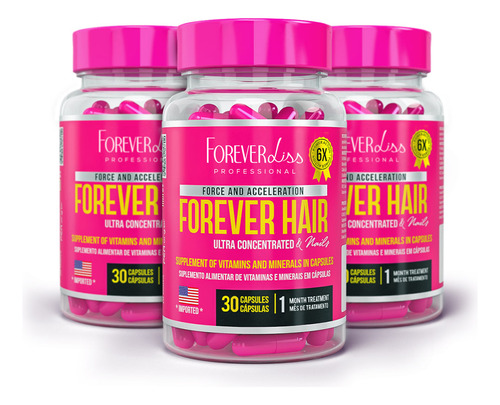 Combo Tratamento 3 Meses Forever Hair Crescimento Capilar