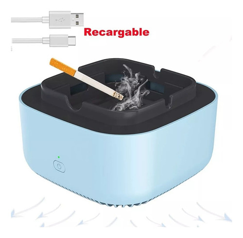 Cenicero Multifuncional Sin Humo Recargable Por Usb 2 En 1