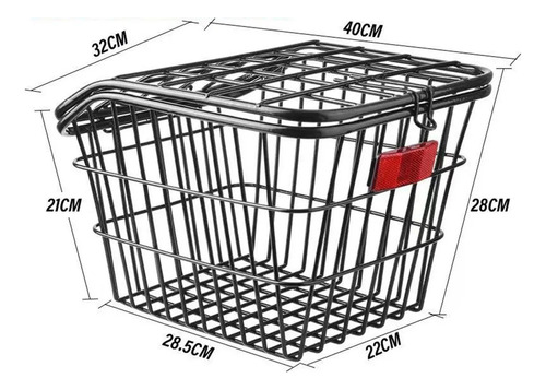 Cesta Trasera Para Bicicleta, Estante De Negro Con Tapa