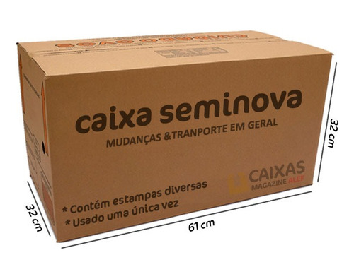 13 Caixas Papelão Duplex 60x30x30 + 1 Fita Adesiva 45mmx100m (Usado)