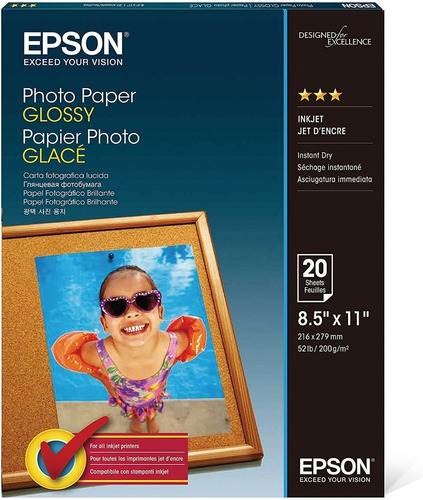 Pack 3 Papel Epson Glossy S041141 C/20h