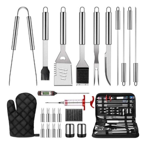 Kit De Utensilios De Parrilla Cubiertos Asador Acero Inox