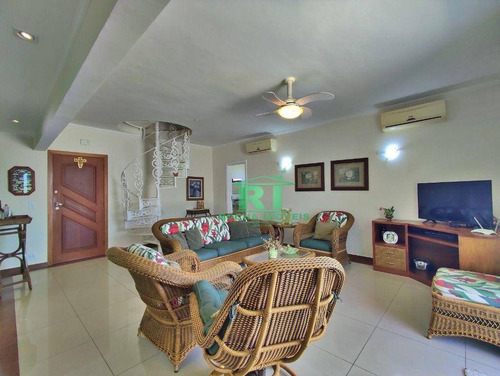 Imagem 5 de 28 de Cobertura Duplex, Quadra Mar Da Praia Do Tombo, 3 Suítes + Suíte De Empregada, 2 Vagas, Área Gourmet Com Linda Vista Mar, 2 Vagas, Guarujá. - Co0248