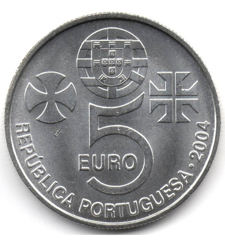 Portugal 5 Euros 2004 Unesco Convento Plata Sin Circular