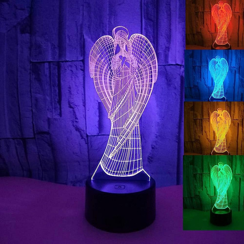 Jinnwell 3d Angel Wing Night Light Lamp Illusion Night Light