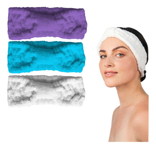 Set 3 Bandas Sujetadoras De Cabello Diadema. Spa Skincare Momento De Aplicación Día/noche Tipo De Piel Todo Tipo De Piel