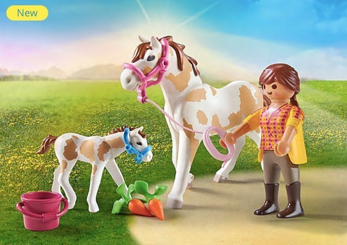 Playmobil Caballo Con Potro De La Granja