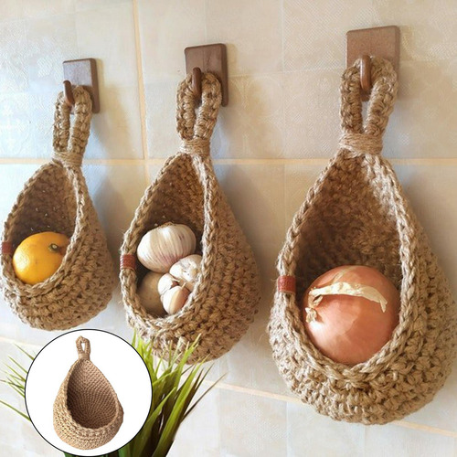 Cestas Tejidas Colgantes, Macetas De 14 Cm X 21,5 Cm X 10 Cm