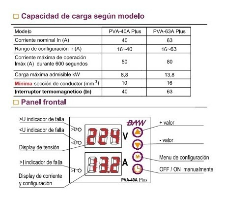 Imagen 3 de 6 de Relé Protector Monofásico Directo 63a Configurable Baw