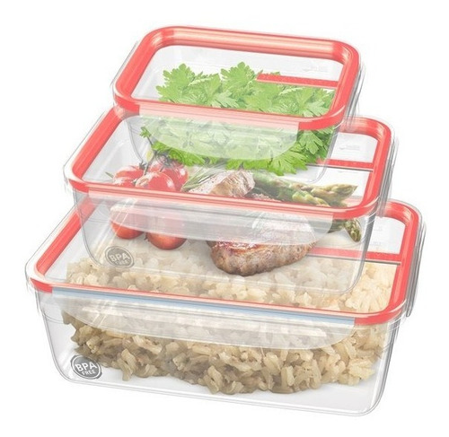 Imagen 1 de 5 de Hermeticos Rectangular Con Traba X 3un Linea Freshy San Remo