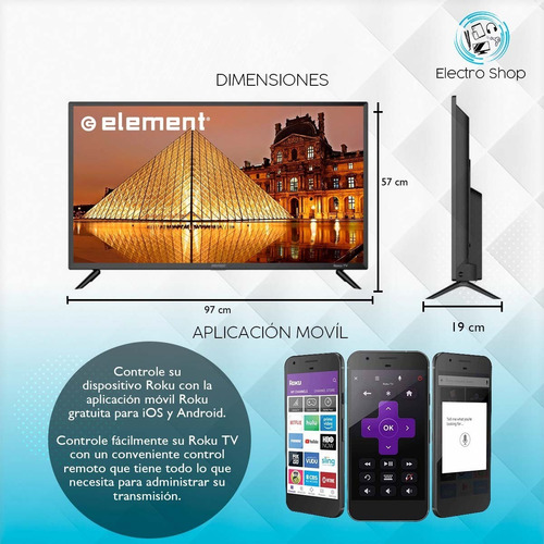 Pantalla Smart Tv Element 43 Led 4k 60hz Uhd Roku E4aa43r