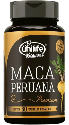 Maca Peruana Premium 100% Pura Tonico 60 Capsulas 550 Mg