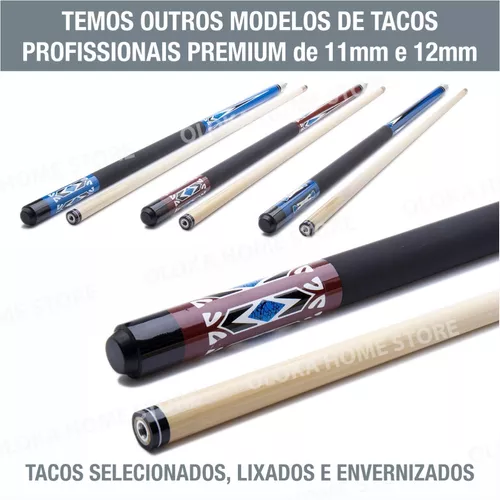 Taco Sinuca Bilhar Snooker Profissional Virola Metal+ Brind - R$ 109,99