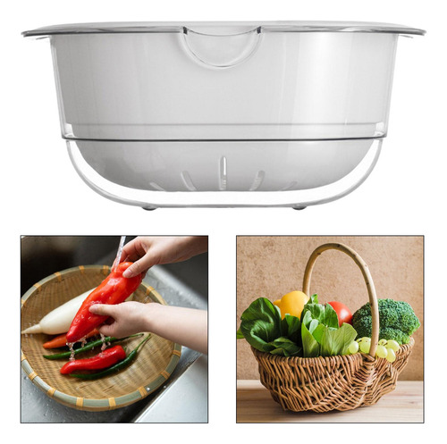 Cesto De Lavagem De Vegetais Para Frutas, Saladas E Branco