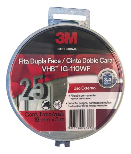 Cinta Doble Contacto Vhb Ig-110wf 19mmx5m Exterior/interior