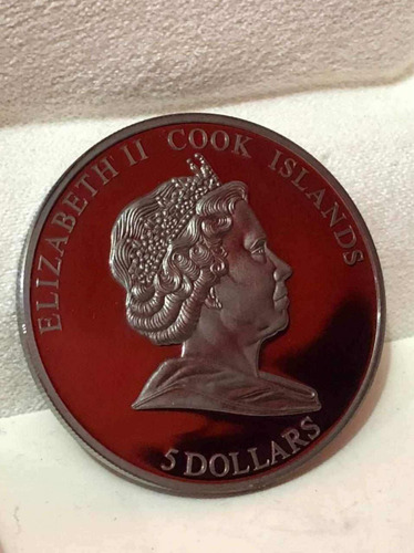 Moneda Cook Islands Meteorito Pallasite Elizabeth Ii 5 Dolar (Usado)
