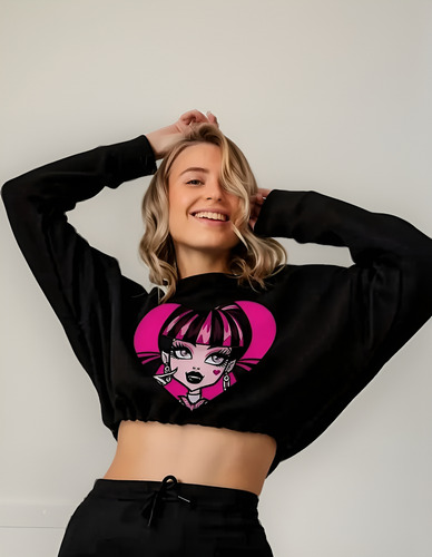 Draculaura Sudadera Croptop Hoodie Monster High Muñeca