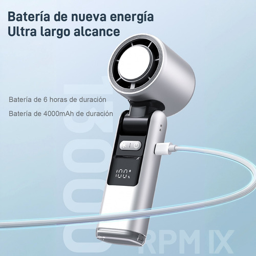 Ventilador De Refrigeración Portátil Recargable Mano 4000mah