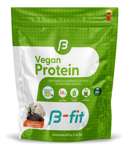 Proteína Veegana Cookies And Cream B-fit Sabor Cookies & cream