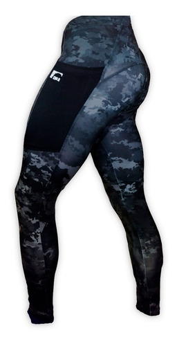 Imagen 2 de 4 de Calza Camuflada Deportiva Hombre Compresión Con Bolsillo