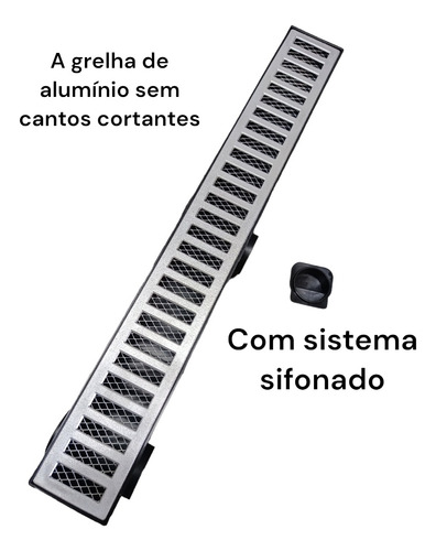 Ralo 6x50 Linear Pluvial Grelha Alumínio Coletor Agua 13pç