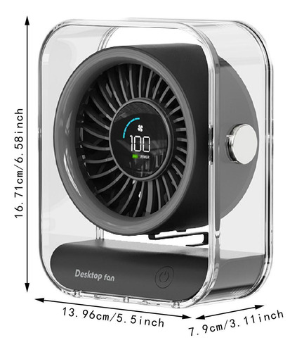 Ventilador De Escritorio Pequeño Compacto 100 Gear Negro
