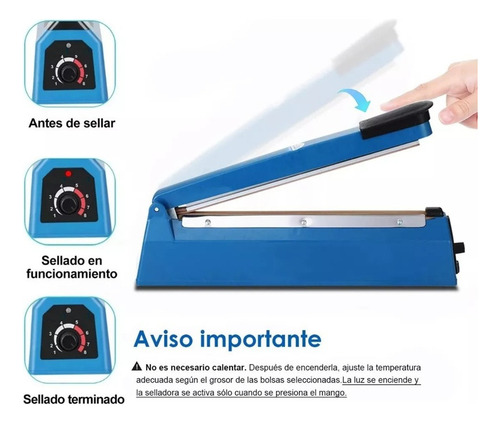 ~ Sellador De Bolsas 30cm 150w Lagom T200 Ancho De 3mm