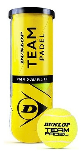 Pelota De Tenis De Entrenamiento Dunlop Padel Team Color Amarillo Por Unidad De 1 Unidades Por 3 Por Paquete
