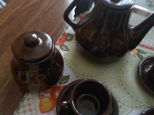 Jogo De Café Marrom Antigo Decada De 80 Novo