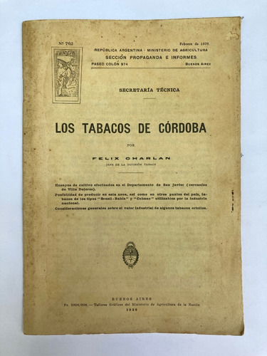 Félix Charlan. Los Tabacos De Córdoba. 1929