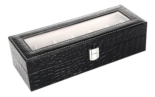 Imagen 4 de 4 de Organizador Porta Reloj Cocodrilo Caja 6 Relojes