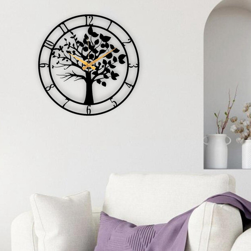 Reloj De Pared Grande Que No Hace Tictac, Decoración Negro