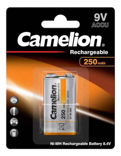 Pila Recargable De 9v Bateria Camelion 250mah Ni-mh 9v Accu