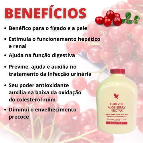 2 Unidade Aloe Vera Gel Com Uvas Do Monte (cranberry) E Maçã