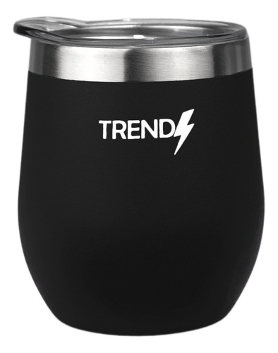 Mate Térmico Acero Inoxidable Trendy Con Tapa 280 Ml Tereré Color Negro 16266 Liso