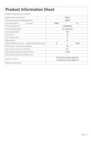Pneu Radial Pirelli P Zero Performance 103y